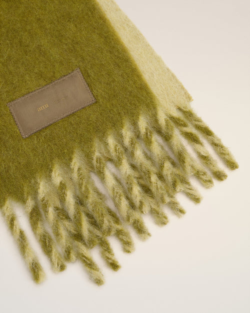 Green Alpaca Bicolored Scarf  - 6 - Ami Paris