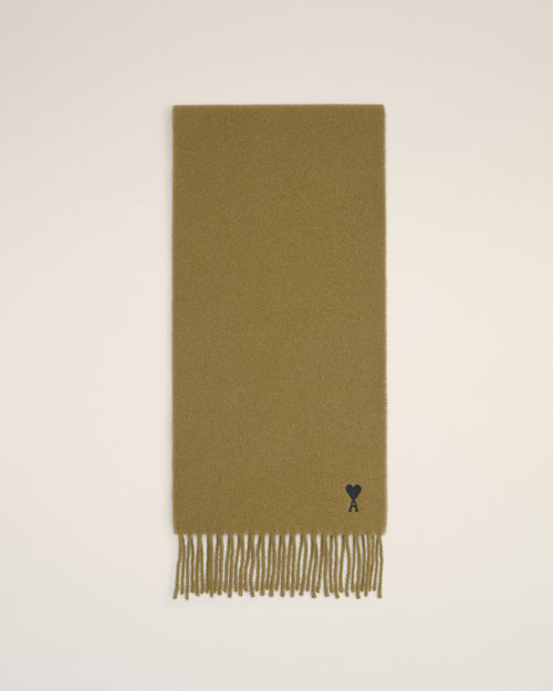 Green Wool  Ami De Coeur Scarf - 1 - Ami Paris