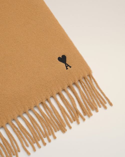 Brown Wool Ami De Coeur Scarf - 6 - Ami Paris