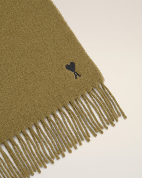 Green Wool  Ami De Coeur Scarf - 3 - Ami Paris