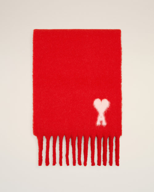 Red Alpaca Ami De Coeur Scarf - 2 - Ami Paris