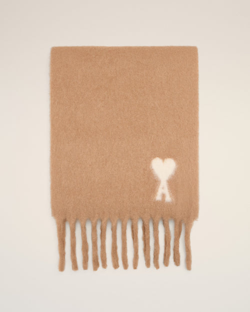 Brown Alpaca Ami De Coeur Scarf - 2 - Ami Paris