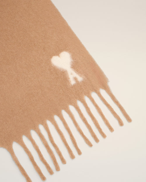 Brown Alpaca Ami De Coeur Scarf - 3 - Ami Paris