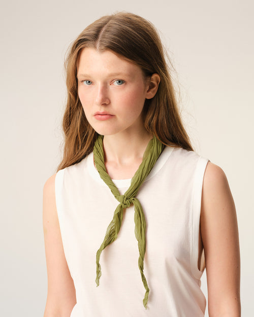                             Green Polyester Crumpled Gavroche - 3                         - Ami Paris