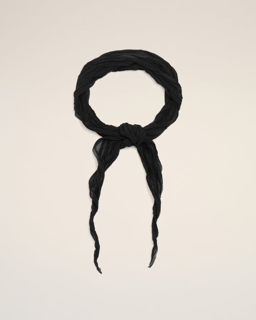 Black Polyester Crumpled Gavroche - 2 - Ami Paris