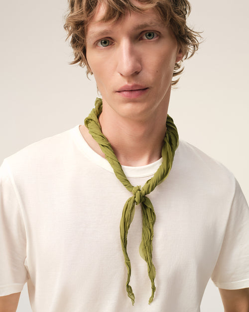 Foulard Vert Froissé - 1 - Ami Paris
