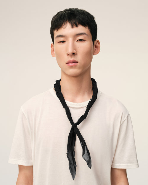 Black Polyester Crumpled Gavroche - 2 - Ami Paris