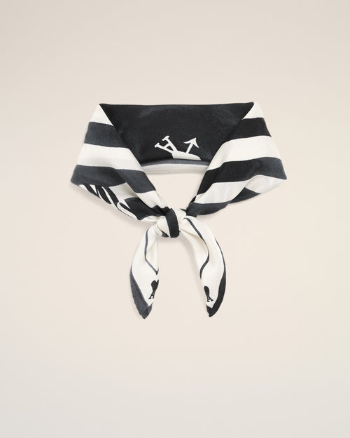 Foulard Noir Place Des Victoires en Soie - 1 - Ami Paris