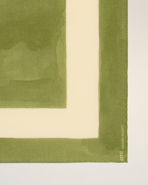 Green Cotton Ami De Coeur Printed Scarf - Woman - 8 - AMI Paris - Ami Paris