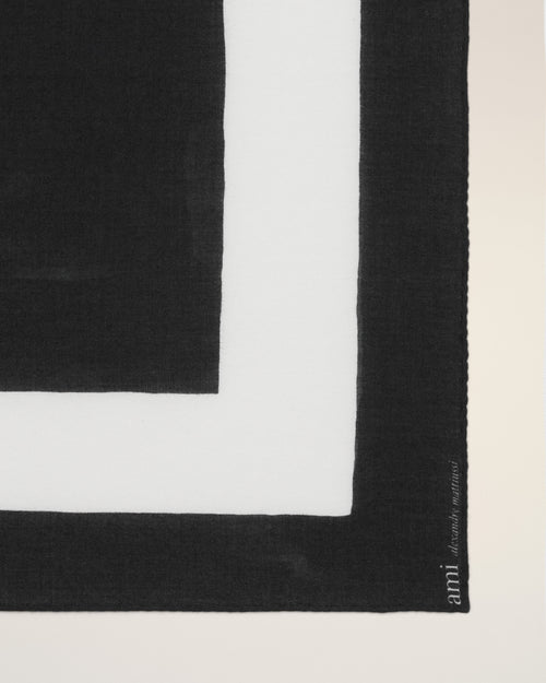 Black Cotton Ami De Coeur Printed Scarf - 8 - Ami Paris