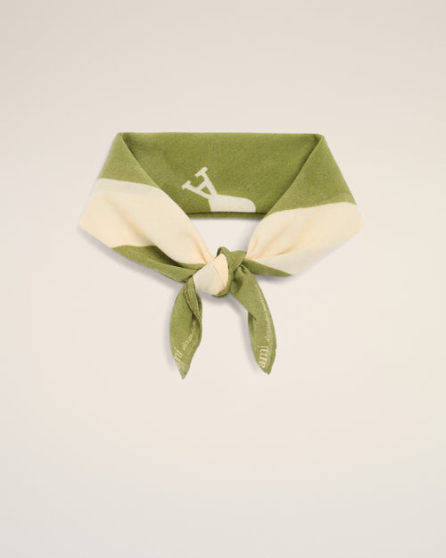 Green Cotton Ami De Coeur Printed Scarf - Woman - 7 - AMI Paris - Ami Paris