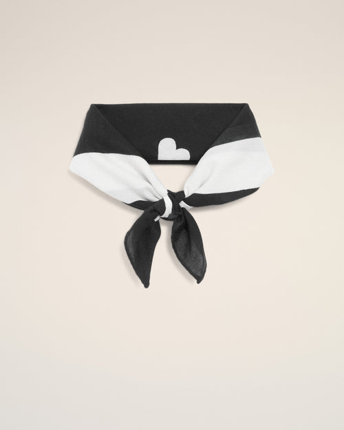 Black Cotton Ami De Coeur Printed Scarf - Woman - 7 - AMI Paris - Ami Paris