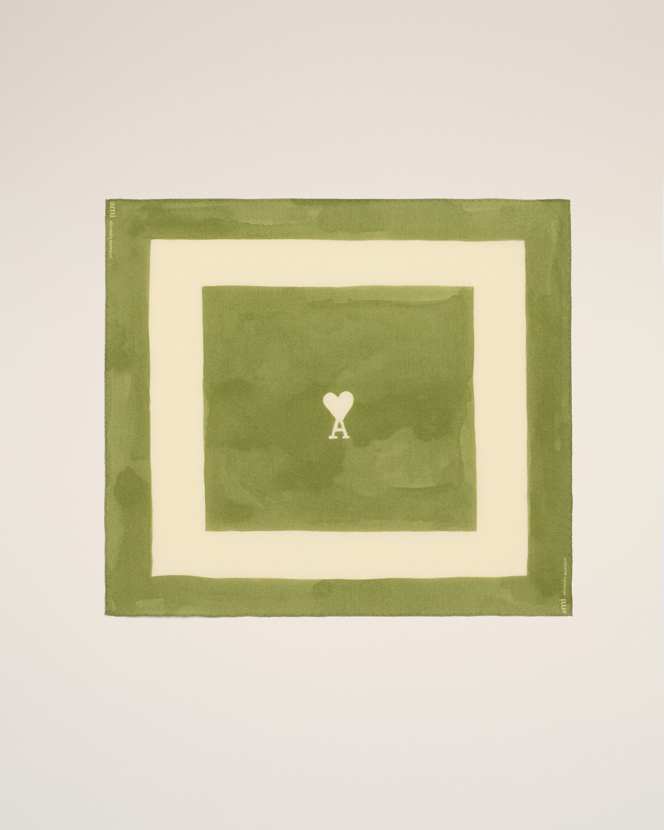 Green Cotton Ami De Coeur Printed Scarf - 1