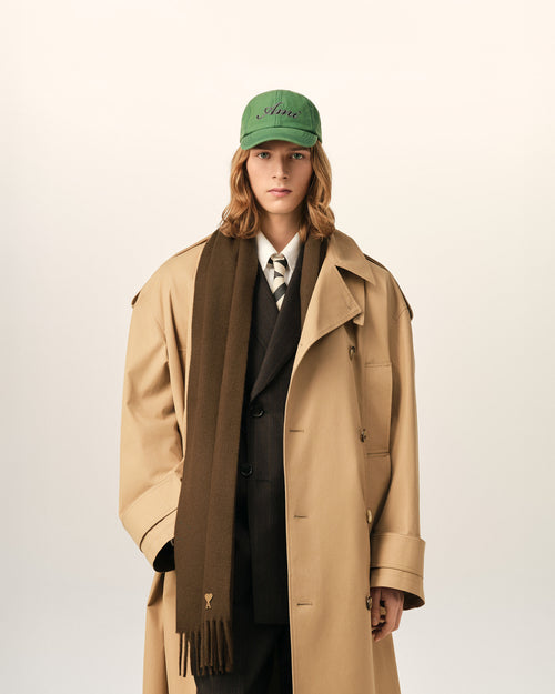 Bufanda Ami de Cœur de lana marrón con parche - Hombre - 2 - AMI Paris - Ami Paris