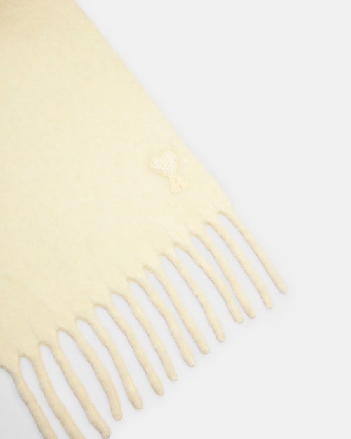 Echarpe blanche en laine patch Ami de Coeur - Femme - 4 - AMI Paris - Ami Paris
