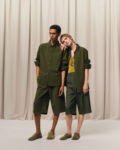 Green Cotton Button-Down Ami de Coeur Shirt - 13 - Ami Paris