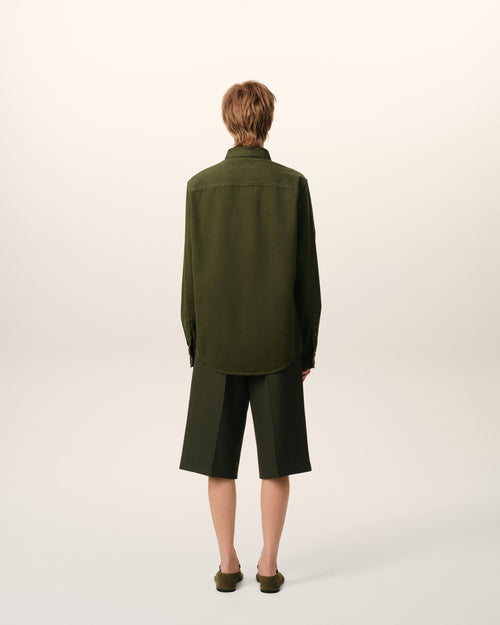 Green Cotton Button-Down Ami de Coeur Shirt - 11 - Ami Paris