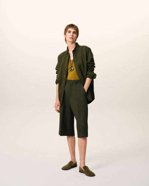                             Camisa de algodón verde con botones Ami de Coeur - 3                         - Ami Paris