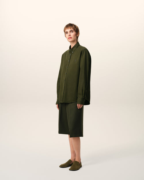 Camicia verde con collo abbottonato Ami de Coeur in cotone - 12 - Ami Paris