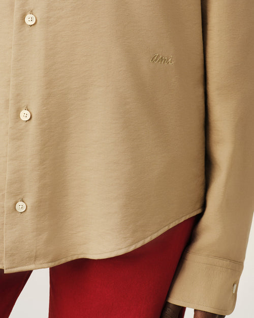 Beige boxy viscose twill shirt - Woman - 10 - AMI Paris - Ami Paris