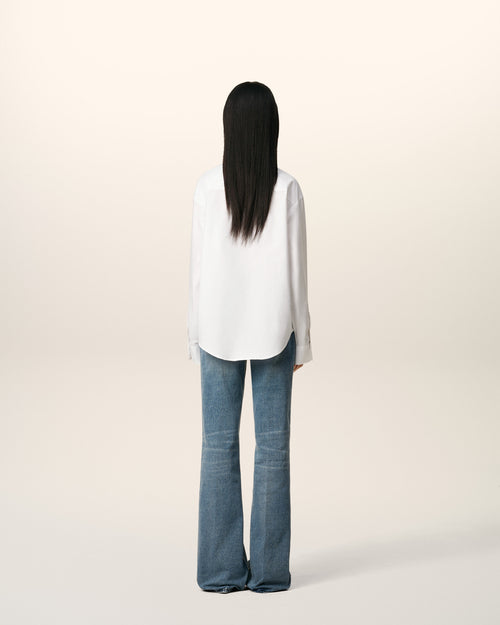 White Cotton Ami De Coeur Boxy Shirt  - 10 - Ami Paris