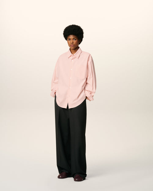                                     Pink Cotton Embossed Ami De Coeur Boxy Shirt - 3                                 - Ami Paris