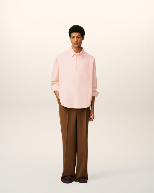 Pink Cotton Embossed Ami De Coeur Boxy Shirt - 1 - Ami Paris