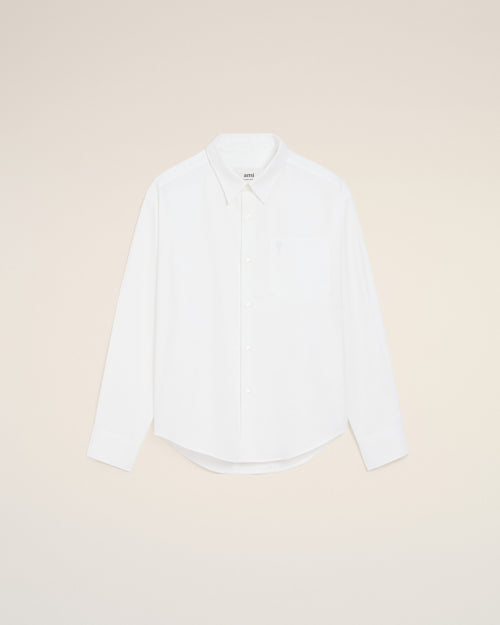 White Cotton Ami De Coeur Boxy Shirt  - Woman - 7 - AMI Paris - Ami Paris