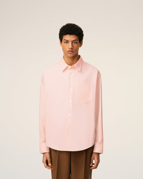 Pink Cotton Embossed Ami De Coeur Boxy Shirt - 3 - Ami Paris