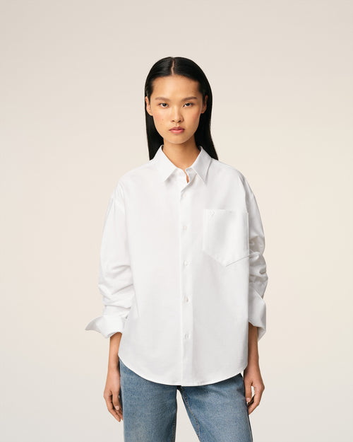 White Cotton Ami De Coeur Boxy Shirt  - Woman - 9 - AMI Paris - Ami Paris