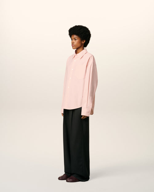 Pink Cotton Embossed Ami De Coeur Boxy Shirt - 12 - Ami Paris