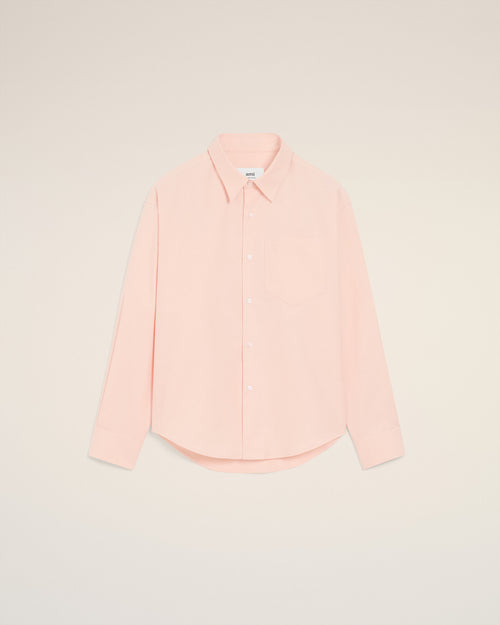                                 Pink Cotton Embossed Ami De Coeur Boxy Shirt - 3                             - Ami Paris