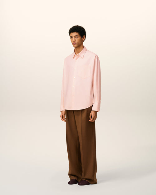 Pink Cotton Embossed Ami De Coeur Boxy Shirt - 6 - Ami Paris