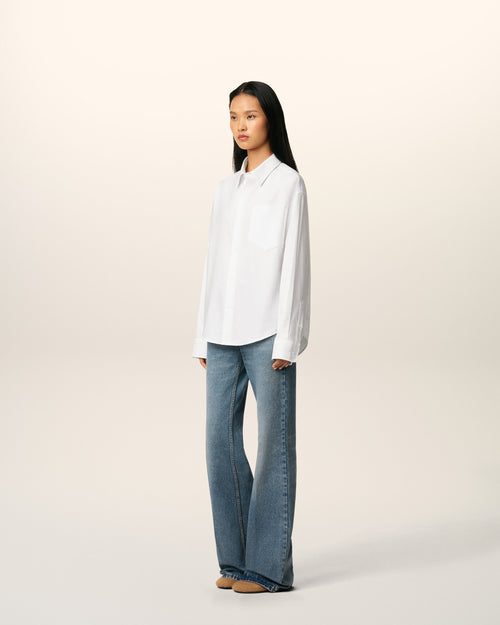 White Cotton Ami De Coeur Boxy Shirt  - 11 - Ami Paris