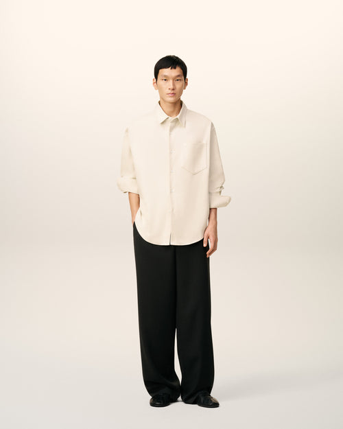 Beige Cotton Embossed Ami De Coeur Boxy Shirt - 1 - Ami Paris