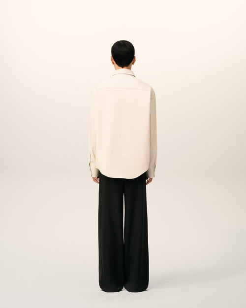 Beige Cotton Embossed Ami De Coeur Boxy Shirt - 5 - Ami Paris