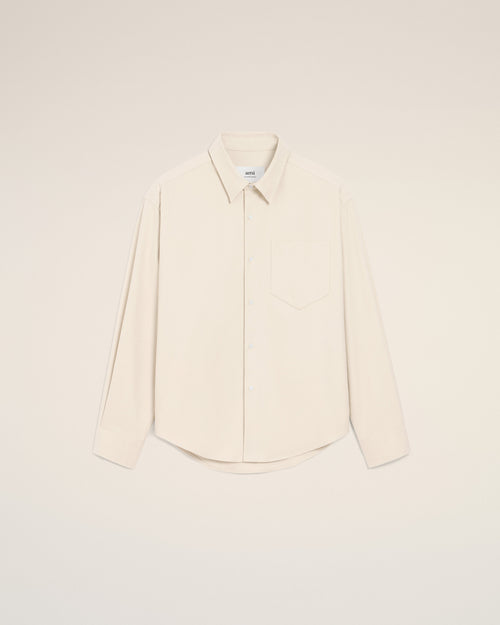 Beige Cotton Embossed Ami De Coeur Boxy Shirt - 1 - Ami Paris