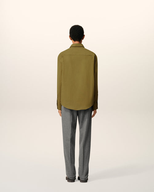 Green Cotton Embossed Ami De Coeur Boxy Shirt - 5 - Ami Paris