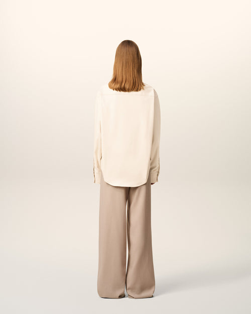 Beige Cotton Embossed Ami De Coeur Boxy Shirt - 11 - Ami Paris