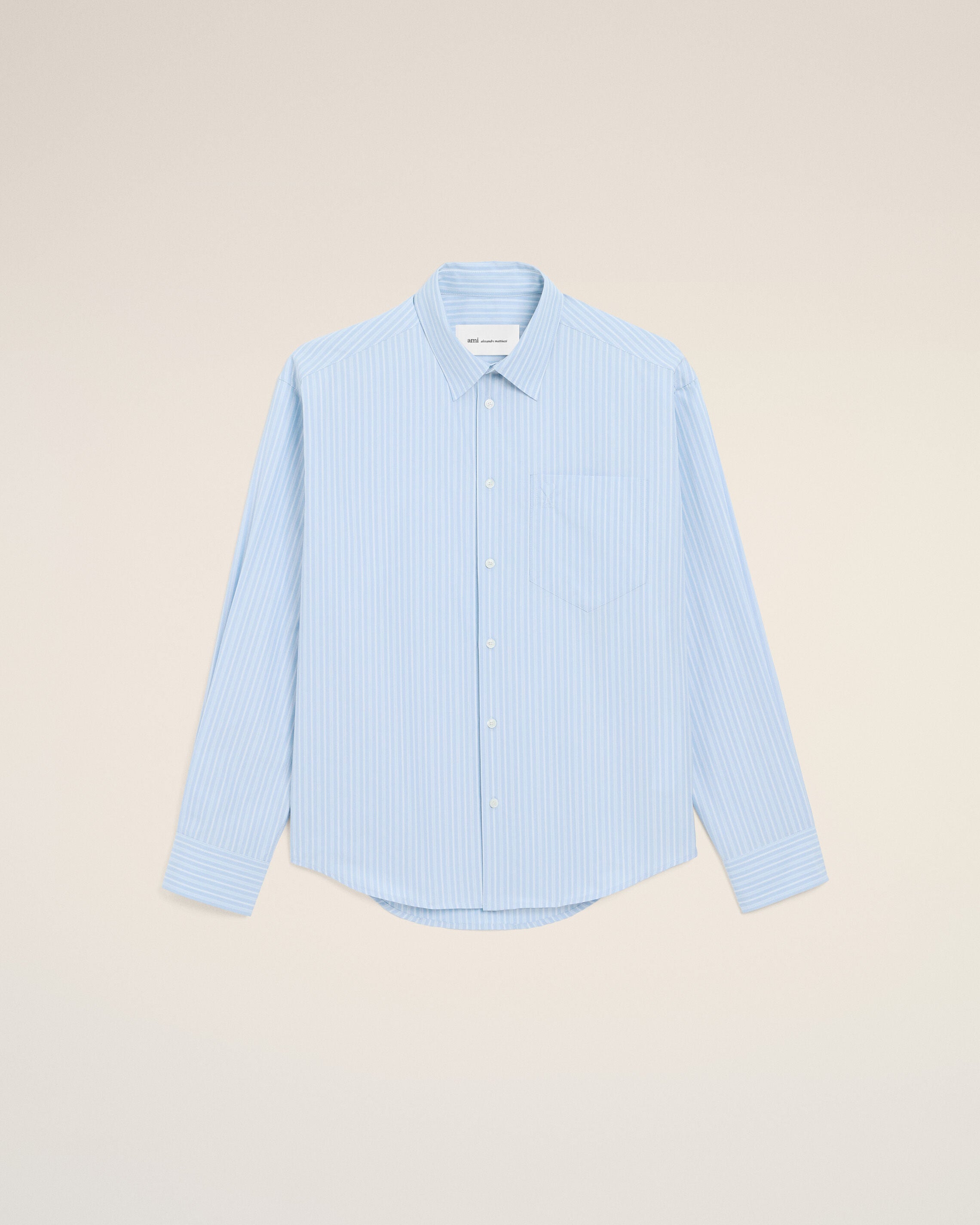 Ami paris ボタンダウンシャツ ブルー Sky Blue Button-Down Ami De Coeur Shirt | AMI PARIS