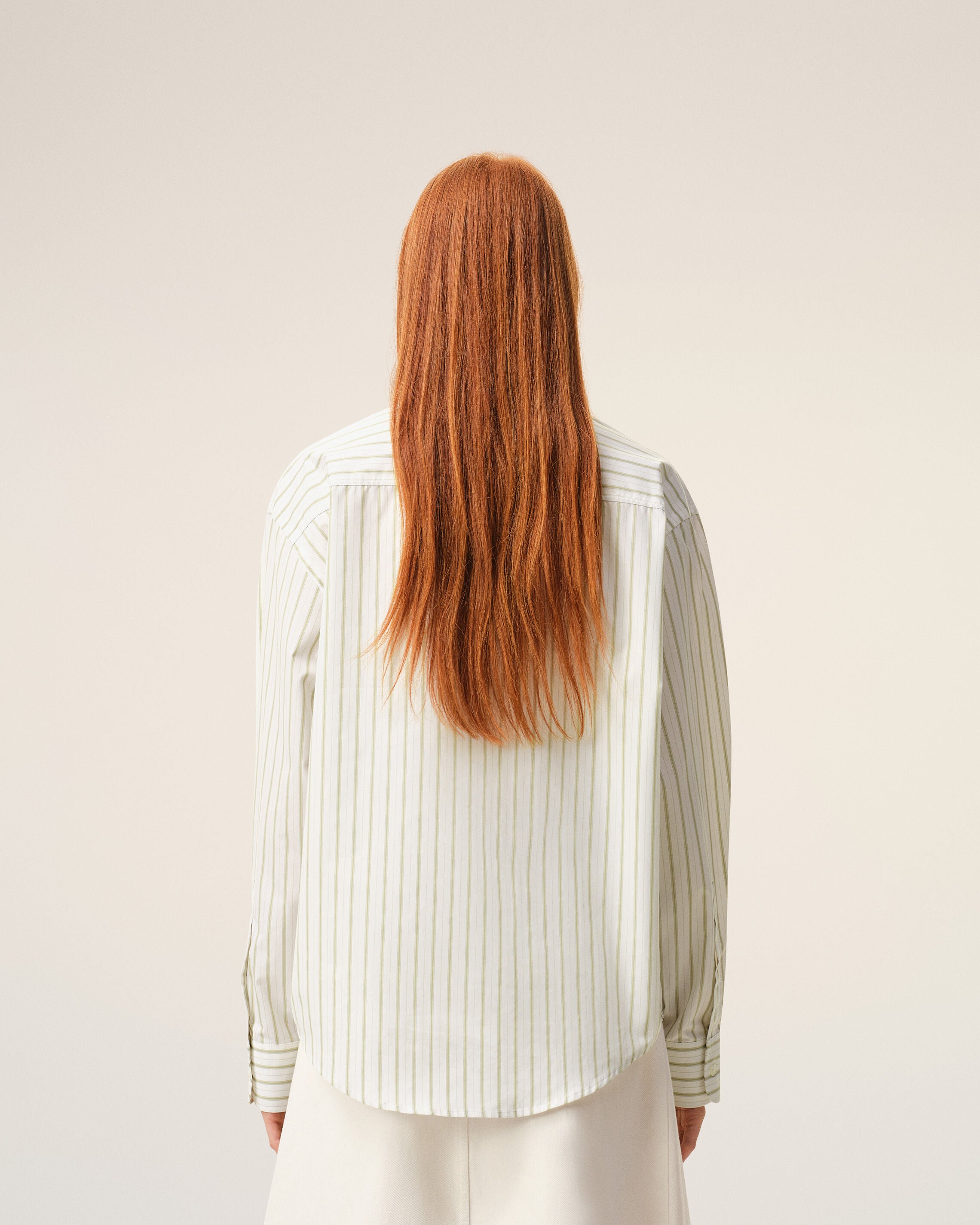 White Striped Cotton Ami De Coeur Boxy Shirt - 12