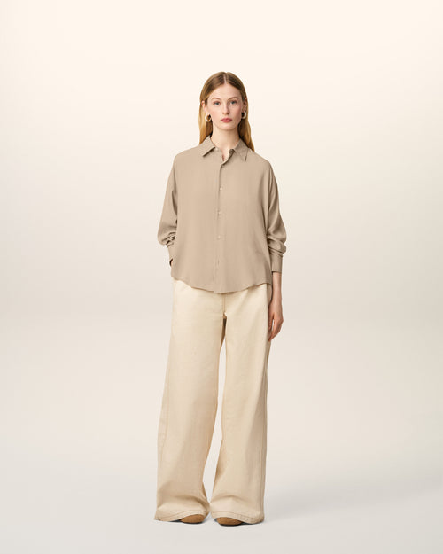                             Beige Ami Boxy Shirt - 3                         - Ami Paris