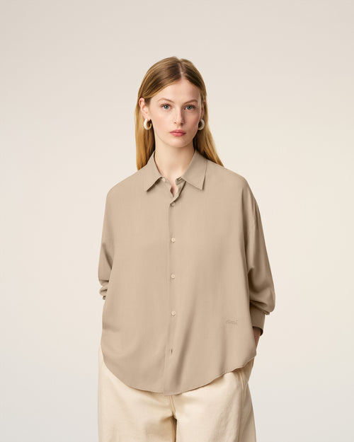 Beige Ami Boxy Shirt - 10 - Ami Paris