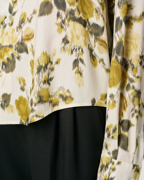 Green Flower Printed Boxy Shirt - 11 - Ami Paris