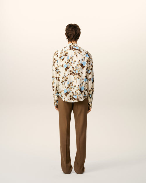 Blue Flower Printed Boxy Shirt - 5 - Ami Paris