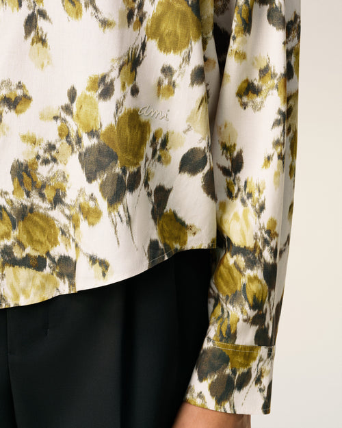 Green Flower Printed Boxy Shirt - 4 - Ami Paris
