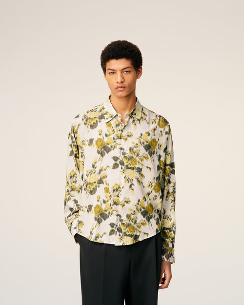 Green Flower Printed Boxy Shirt - 3 - Ami Paris