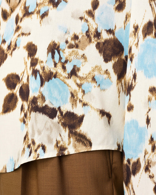 Blue Flower Printed Boxy Shirt - 10 - Ami Paris