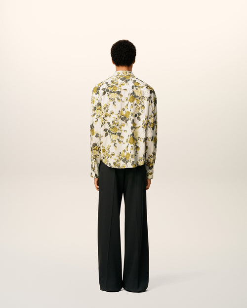 Green Flower Printed Boxy Shirt - 5 - Ami Paris
