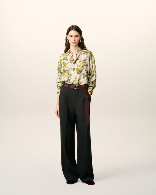                                     Green Flower Printed Boxy Shirt - 3                                 - Ami Paris